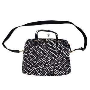 Kate Spade Laptop Bag Black White Adjustable Strap Daveney Wilson Rd Musical Dot